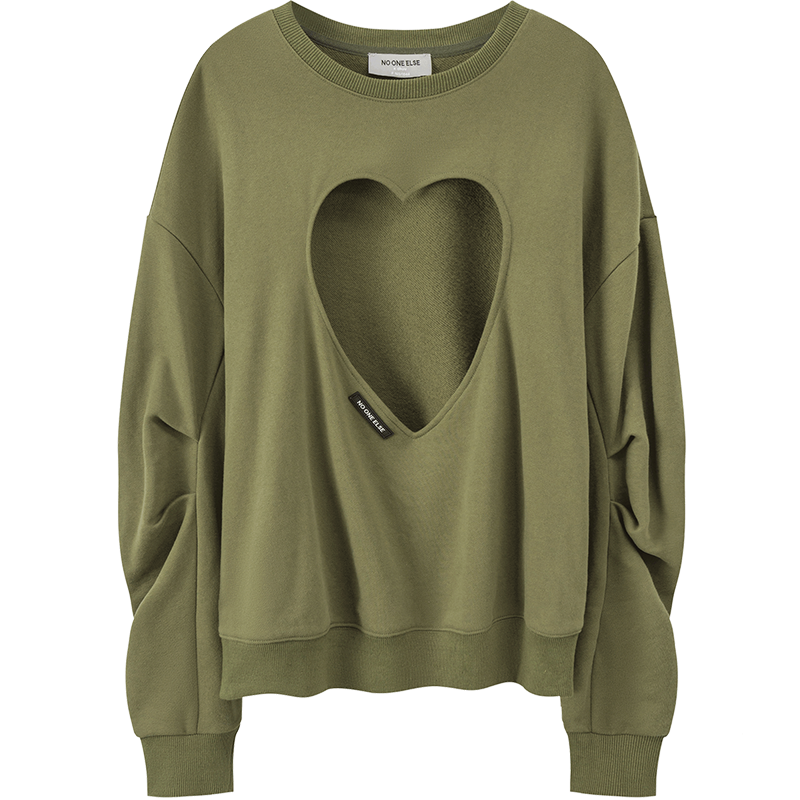 CHUU Show Me Your Heart Cutout Sweatshirt