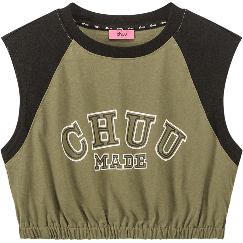 CHUU Color Matching Cropped Sleeveless Top