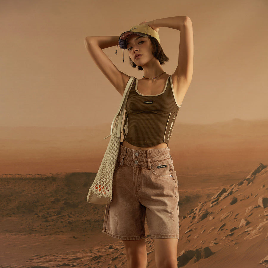 CHUU Wide Denim Shorts