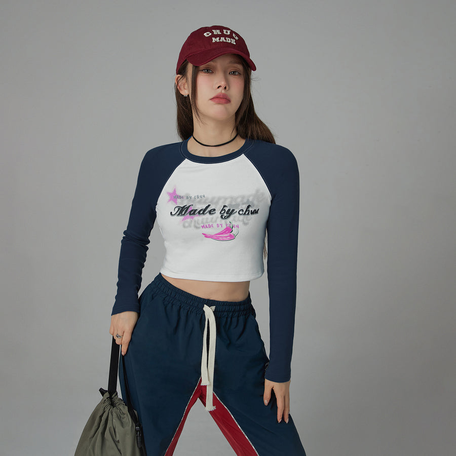 CHUU Feel Good Raglan Cropped T-Shirt