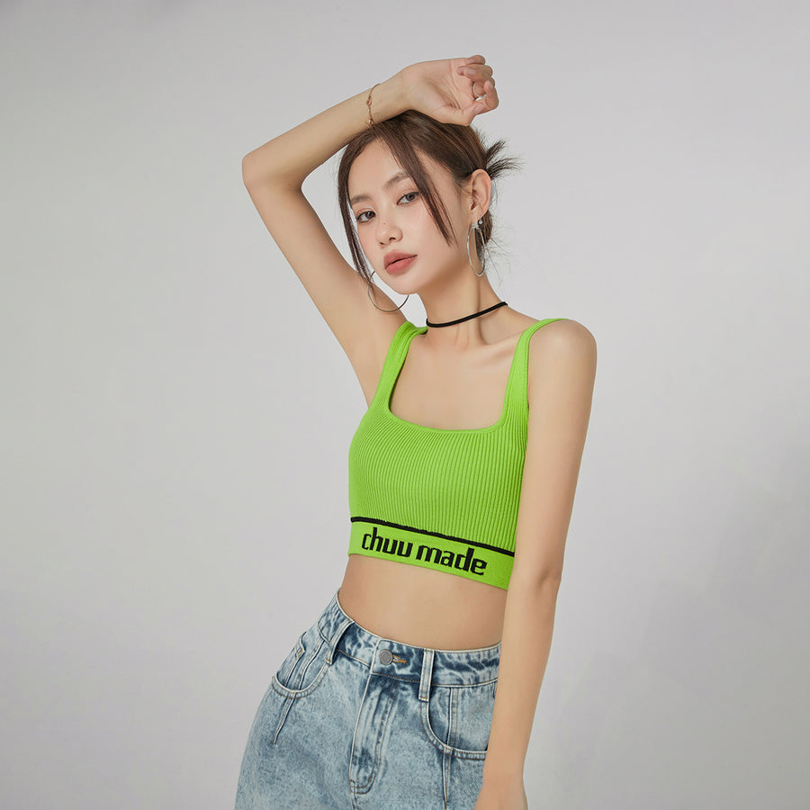 CHUU Chuu Made Ribbed Crop Sleeveless Top