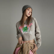 Waikiki Beach Long Sleeve Crop T-Shirt