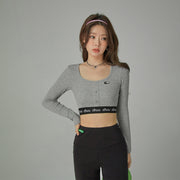 Slim Buttons Crop T-Shirt