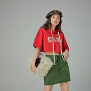 Sporty Chuu Logo Loose Fit Hoodie