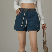 String Denim Shorts