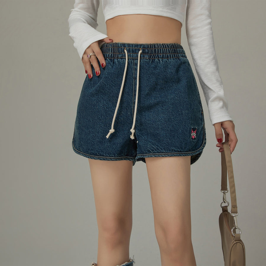 CHUU String Denim Shorts