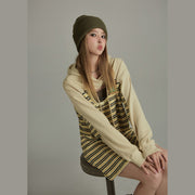 Loose Striped Hoodie Dress