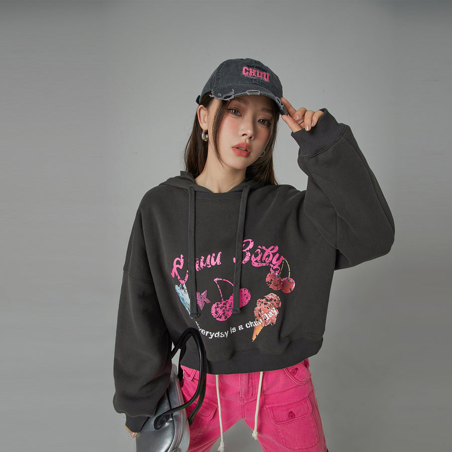 CHUU Everyday Loose Fit Crop Hoodie