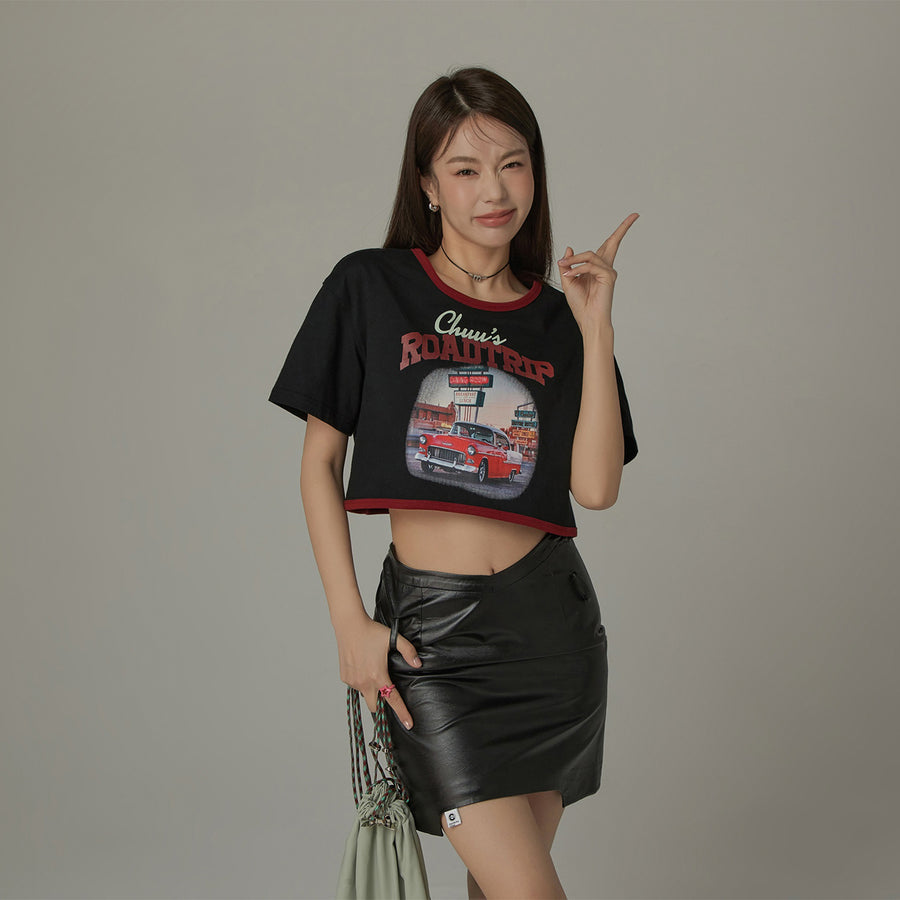 CHUU Road Trip Cropped T-Shirt