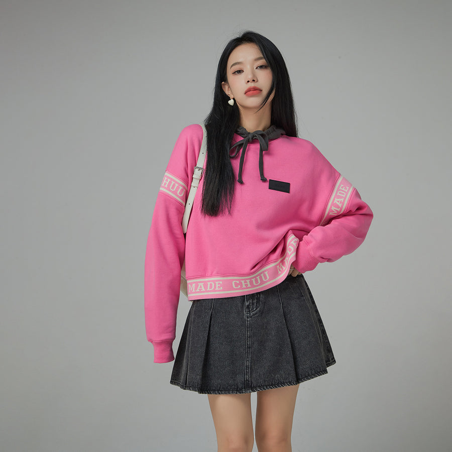 CHUU Solid Color Round Neck Sweatshirt