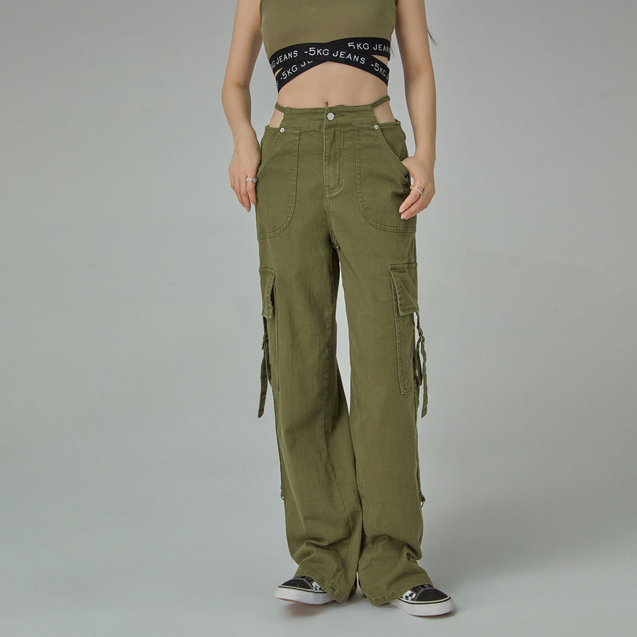 CHUU Pretty Warrior Solid High Waist Casual Pants