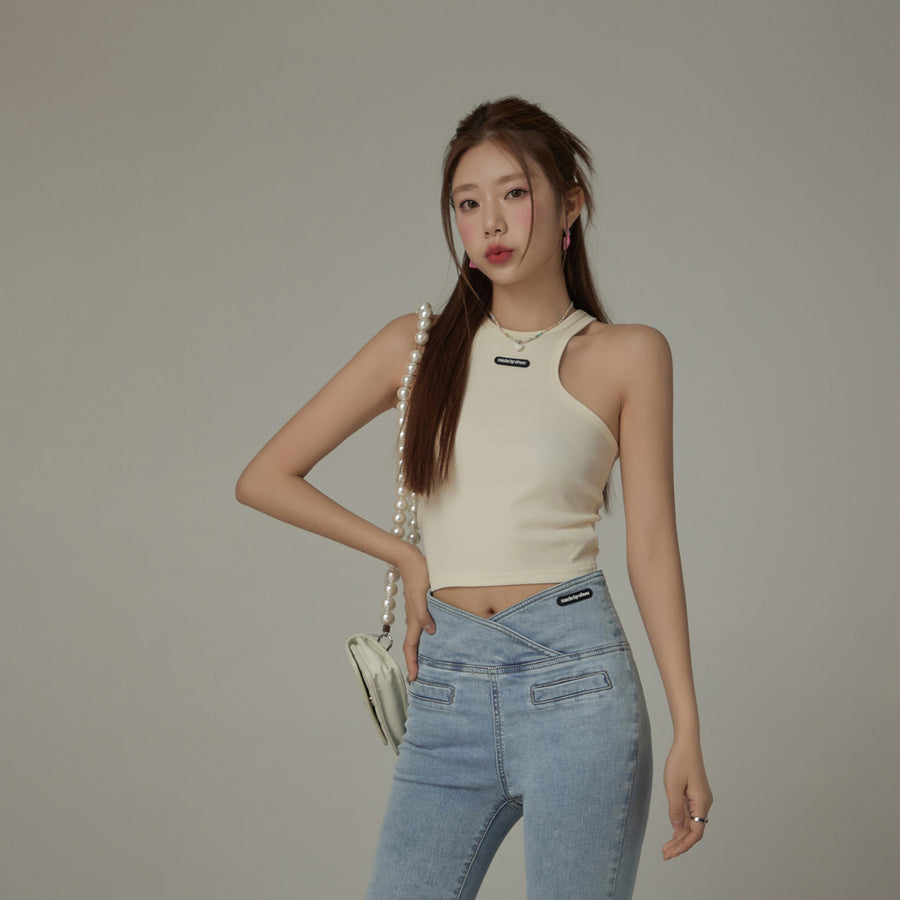 CHUU Slim Ribbed Crop Top