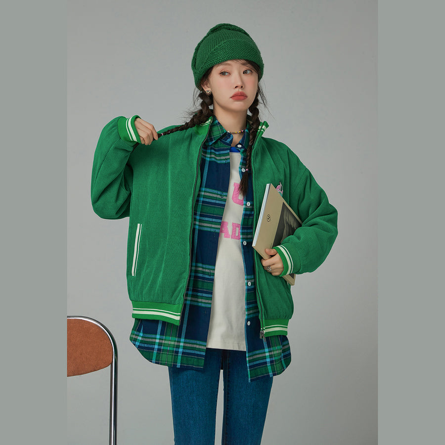 CHUU On To The Latest Cherry Embroidered Oversized Jacket