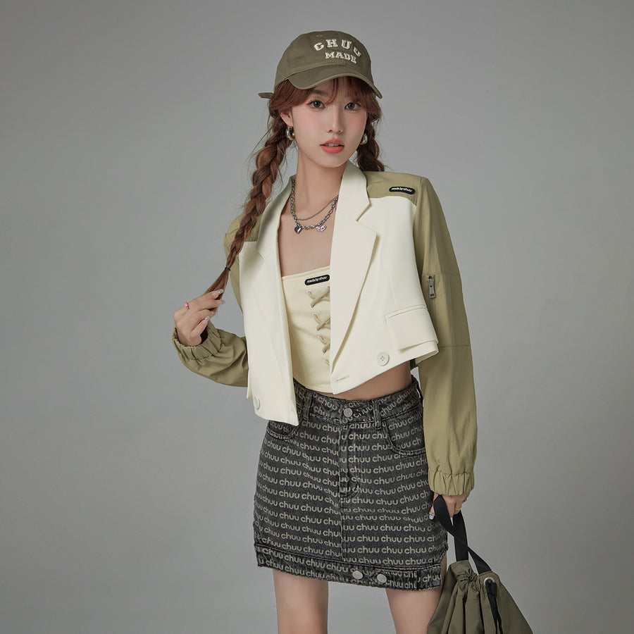 CHUU Chuu Too Cool Crop Outer Jacket