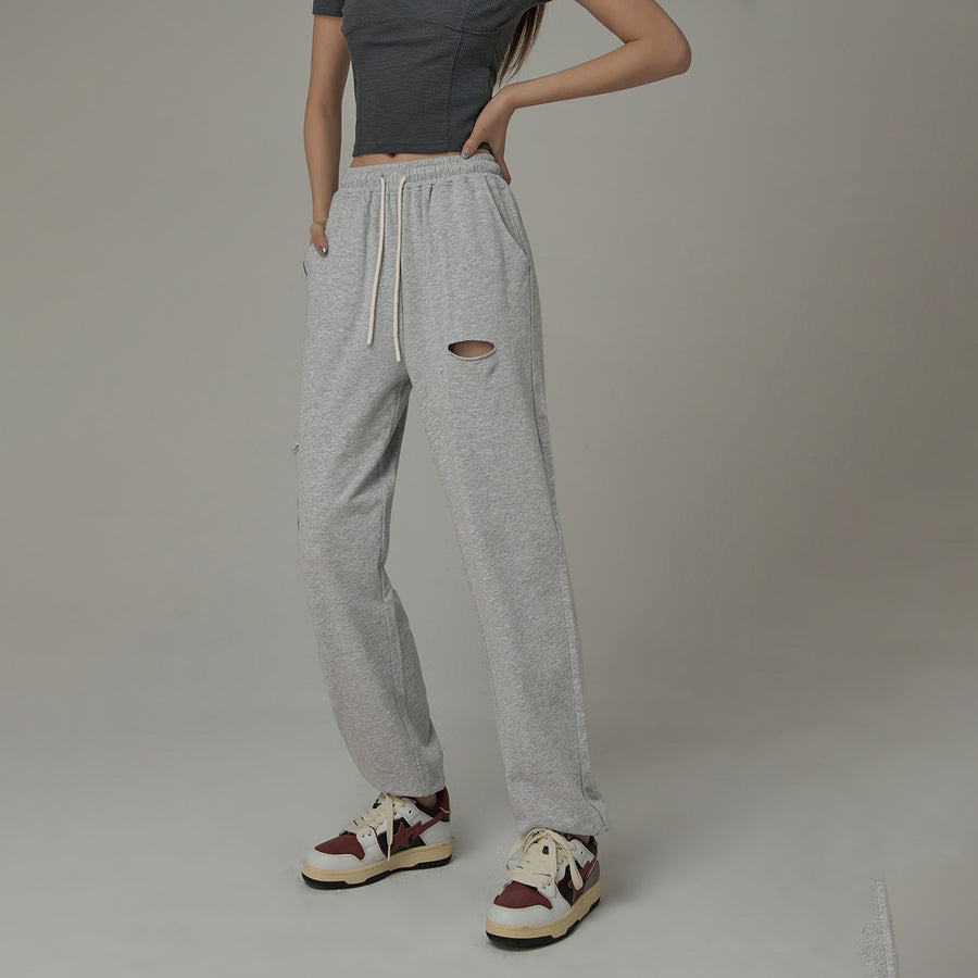 CHUU Distressed String Jogger Sweatpants