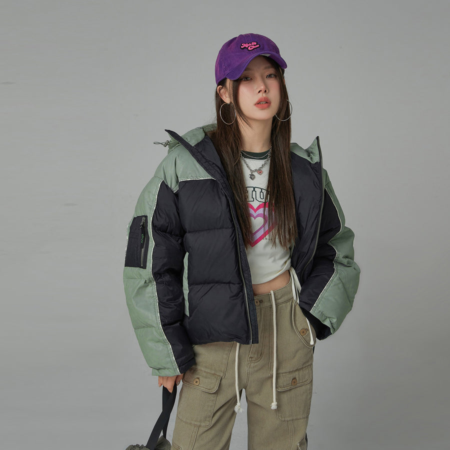 CHUU Two Tone Duck Down Puffer Coat