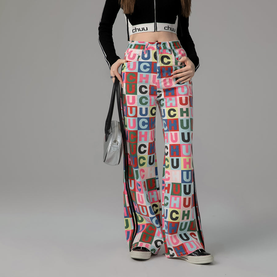 CHUU Front N Center Patchwork Wide Jeans