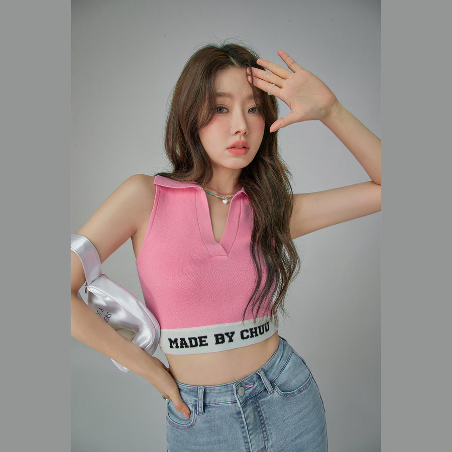 CHUU Wavy Waves Crop Top