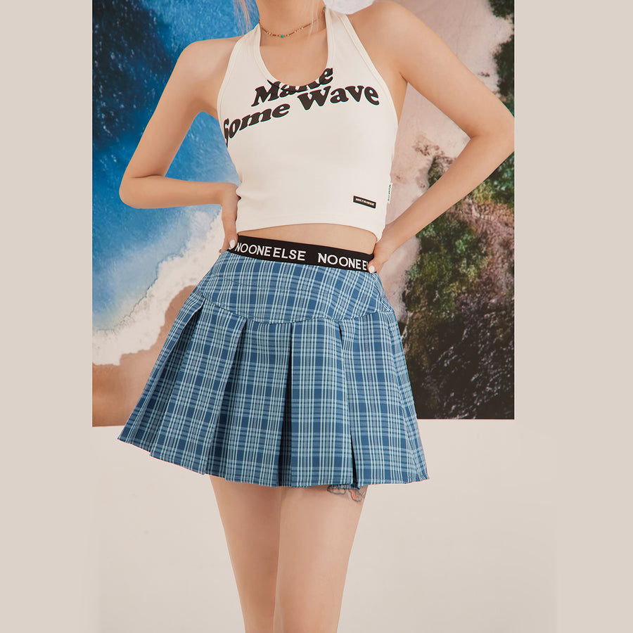 CHUU Check Mini Tennis Pleat Skirt