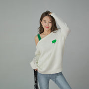 Let It Fall Off Shoulder Loose Knit Sweater