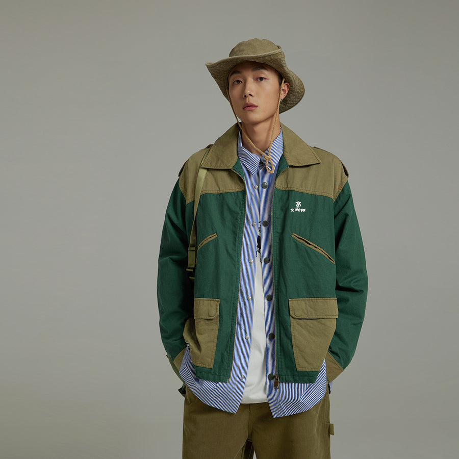 CHUU Color Block Zip-Up Field Jacket