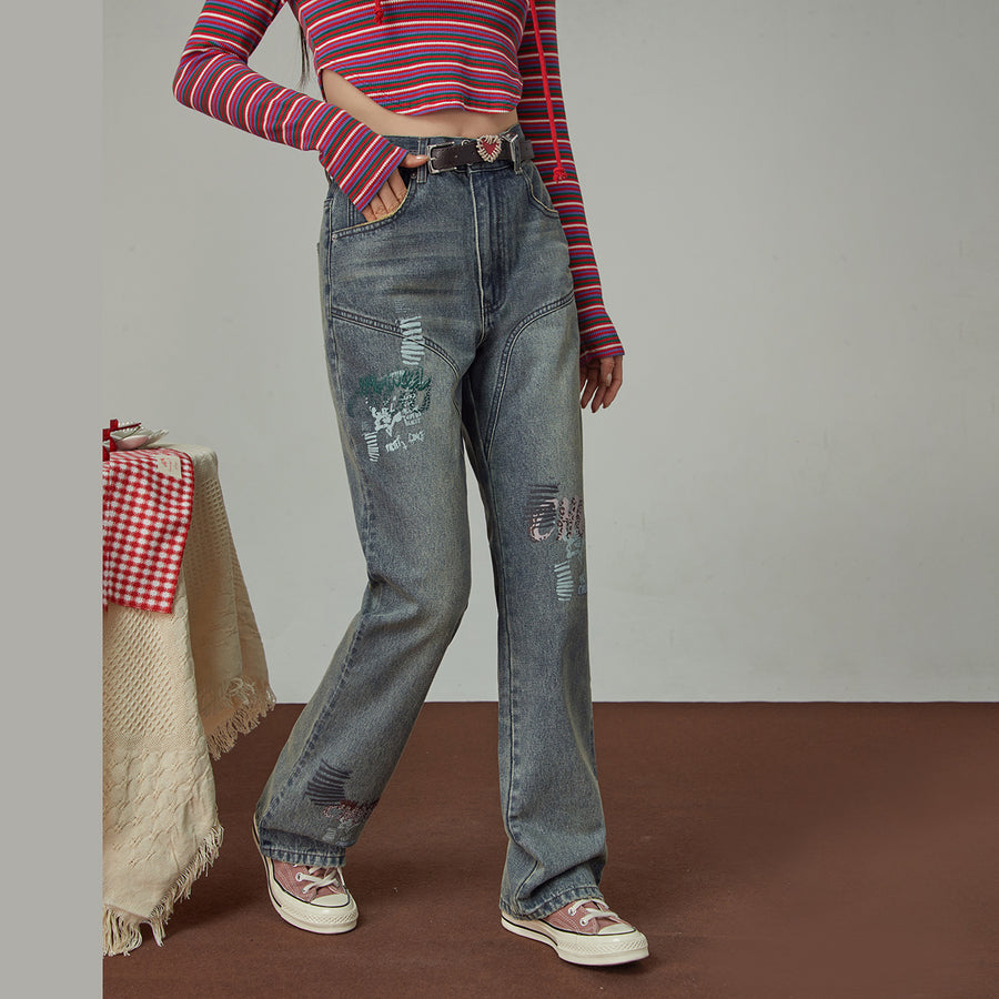 CHUU Forever Is A Minute High Waist Boot Cut Denim Jeans