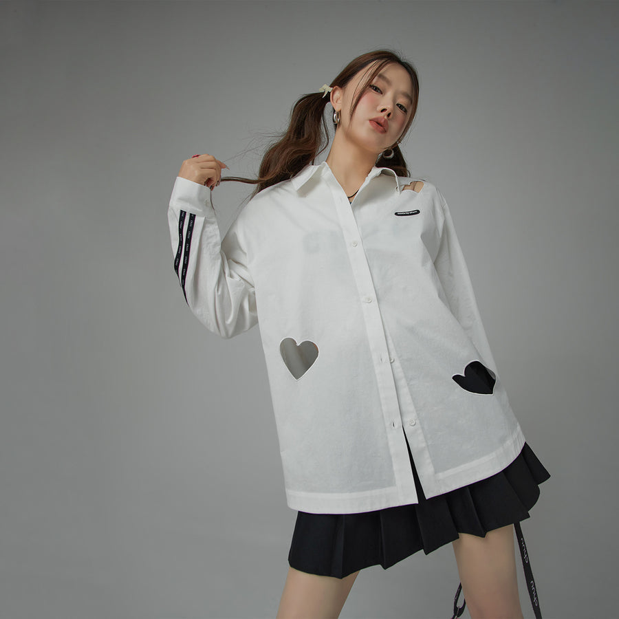 CHUU Heart Cutout Shirt