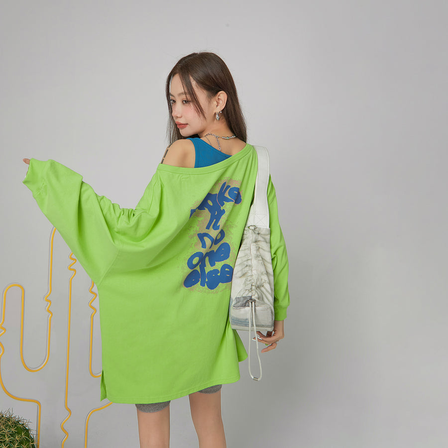 CHUU Oversized Off-Should Long-Sleeve Top