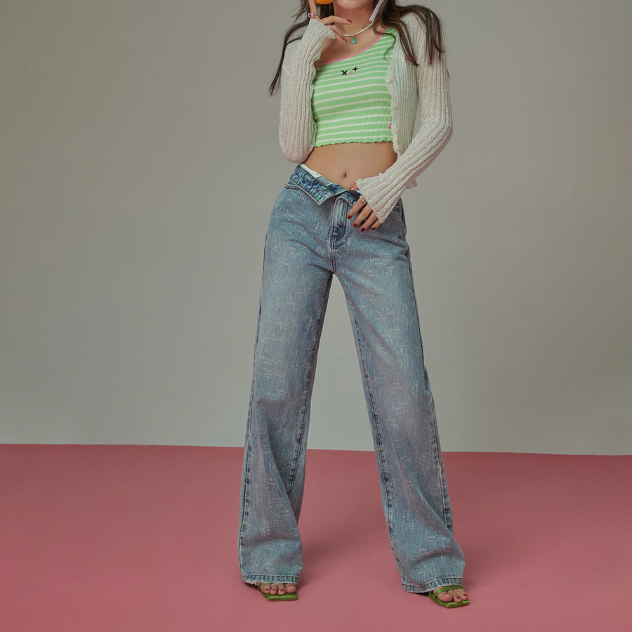 CHUU Words High Waisted Denim Jeans