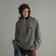 Striped Overfit Long-Sleeves Hoodie