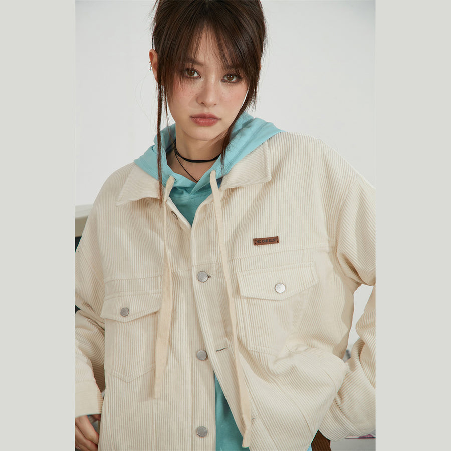 CHUU Collar Button-Up Cotton Corduroy Style Jacket