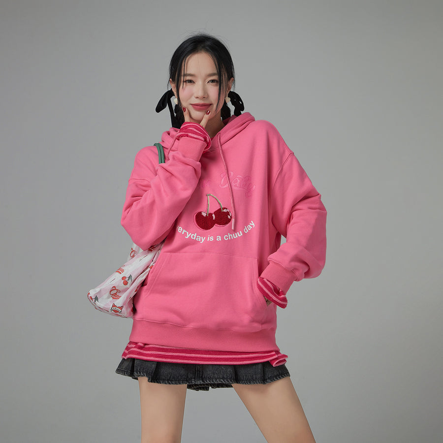 CHUU Cherry Loose Fit Hoodie