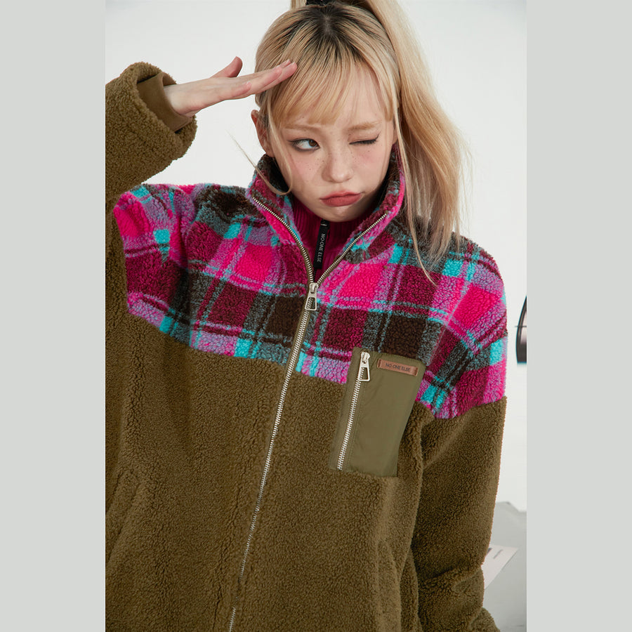 CHUU Loose Fit Fleece Colored Jacket