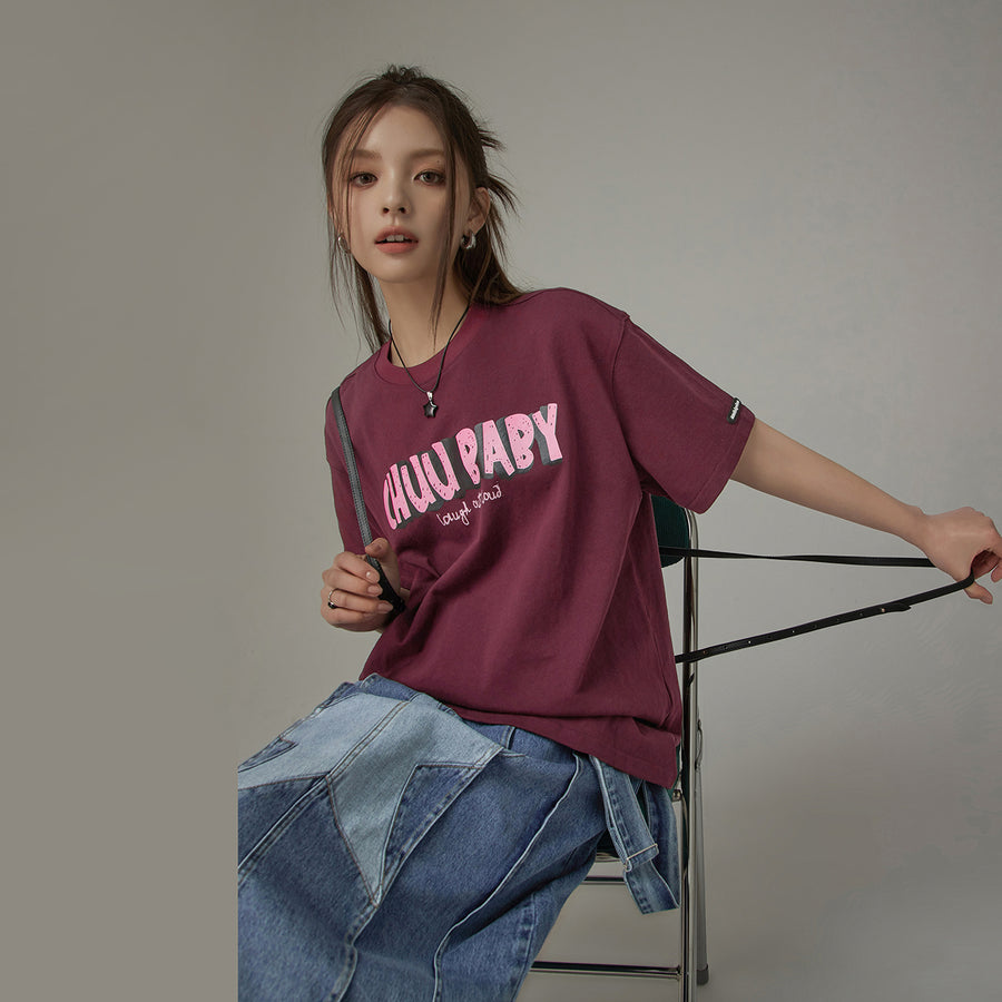 CHUU Chuu Baby Logo Cotton Loose Fit T-Shirt