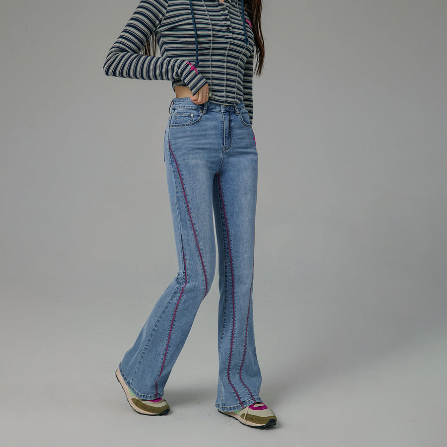 CHUU Ambitious Slim Bootcut Denim Jeans