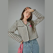 Cupcake Striped V-Neck Jacket