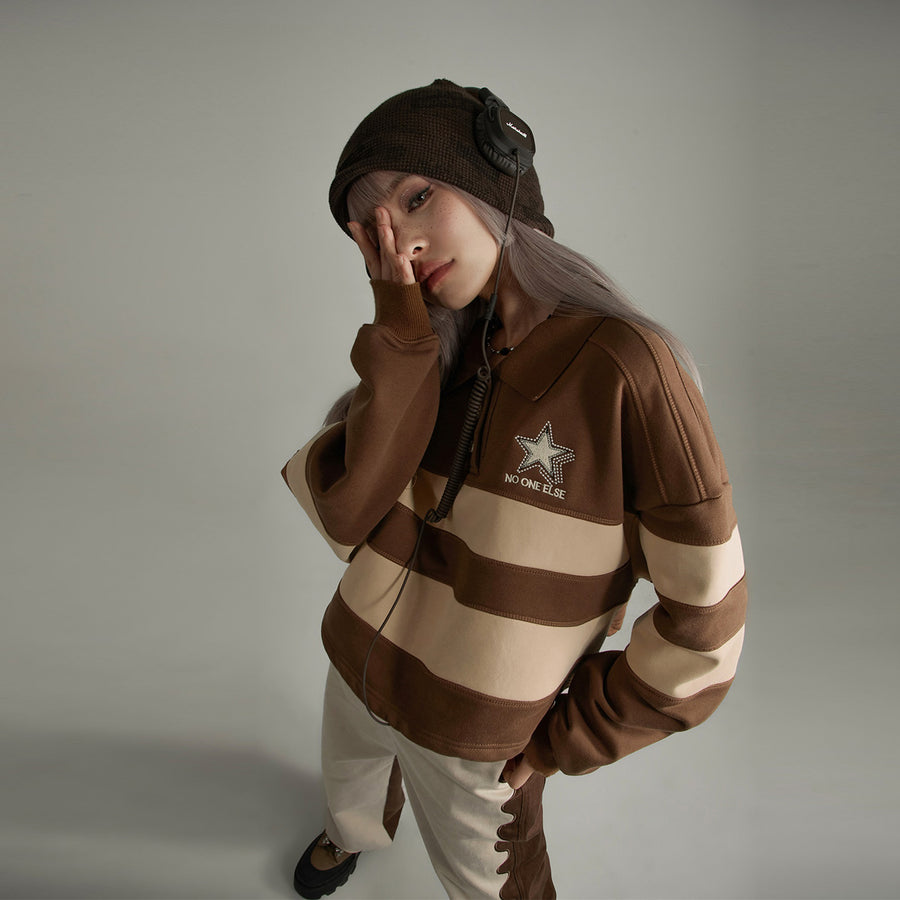 CHUU Polo Neck Vintage Sweatshirt