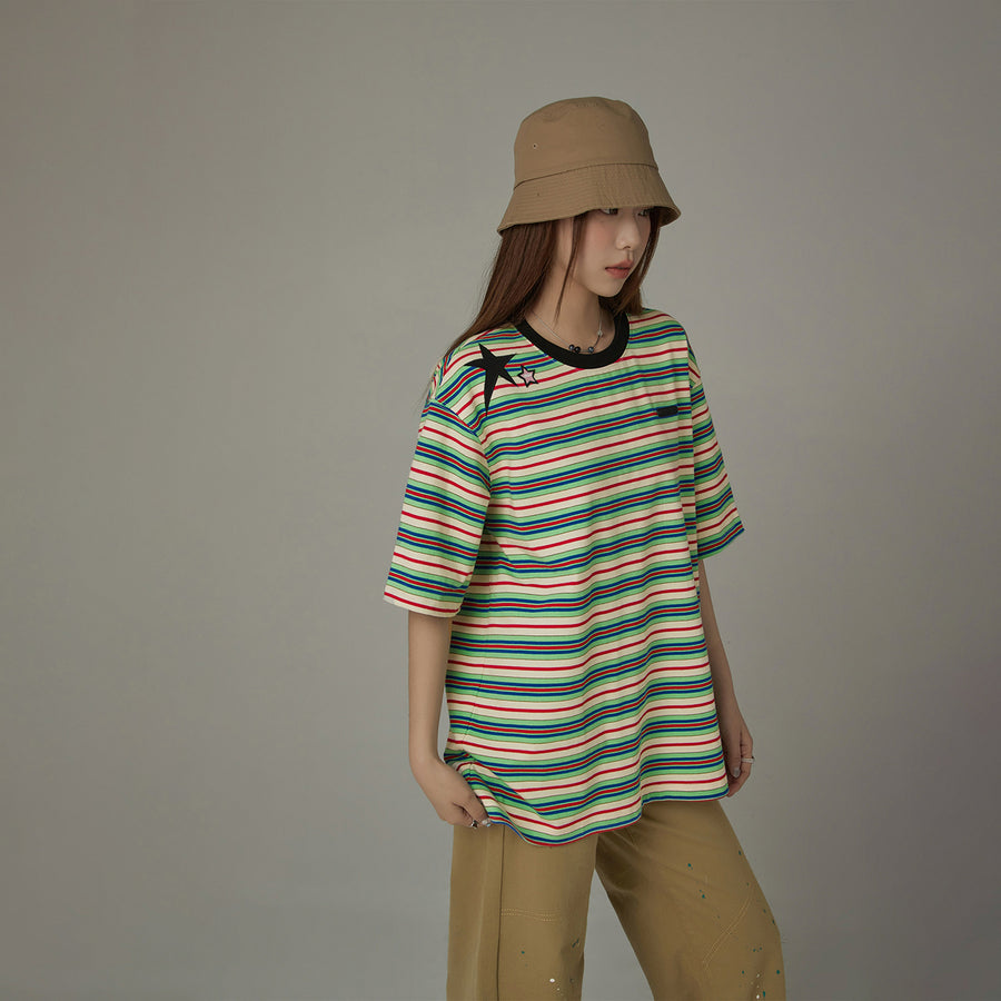 CHUU Star Striped Loose Fit T-Shirt