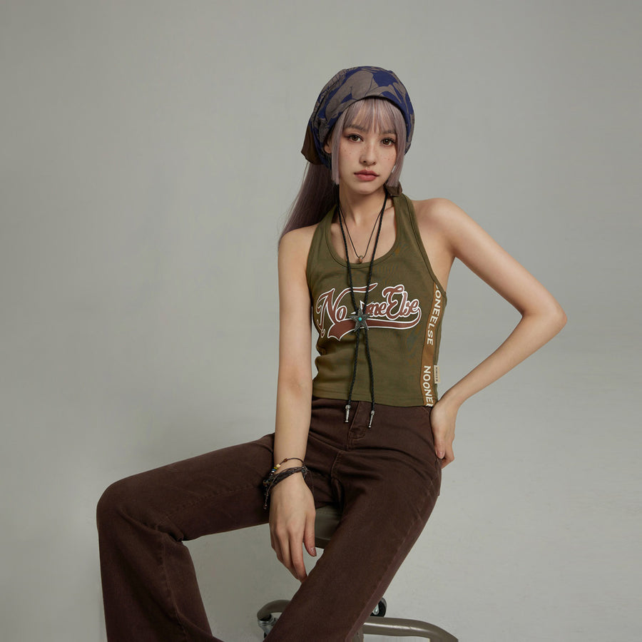CHUU Vintage Halter Noe Logo Top