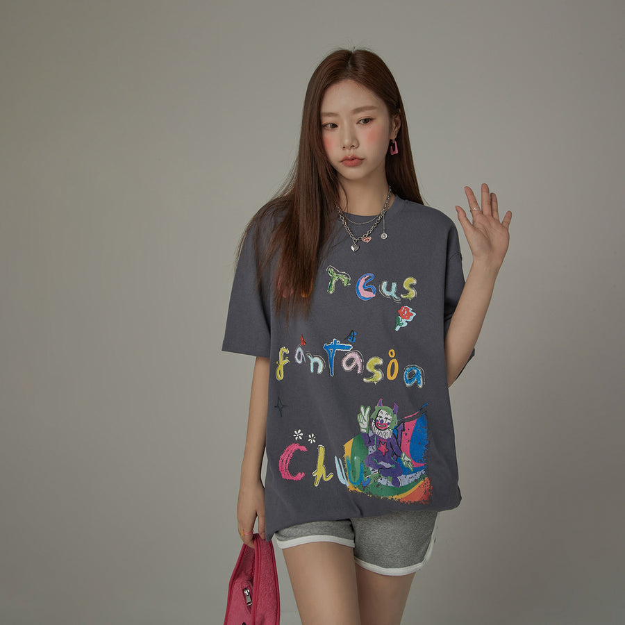 CHUU Circus Character Loose-Fit T-Shirt