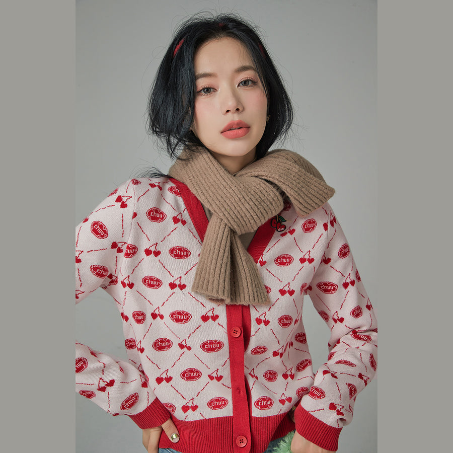 CHUU Chuu Cherry Princess Color Cardigan