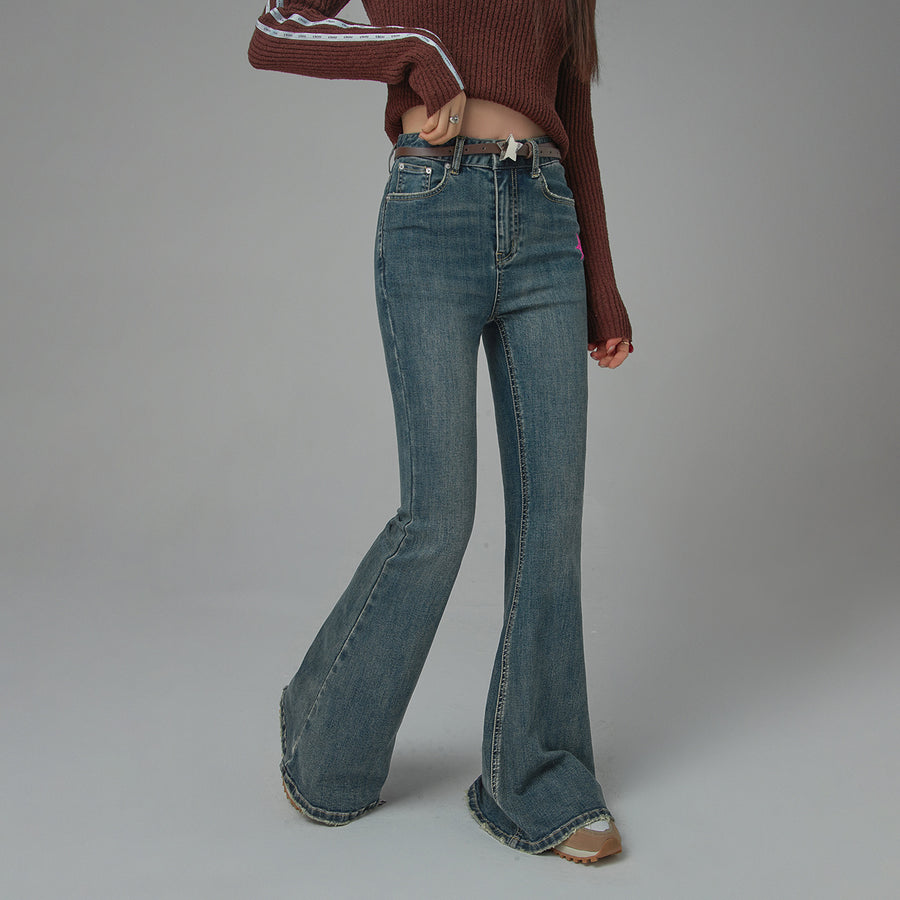 CHUU Wind Up Bootcut Denim Pants