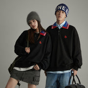 Noe Embroidery Lettering Collar Sweatshirt