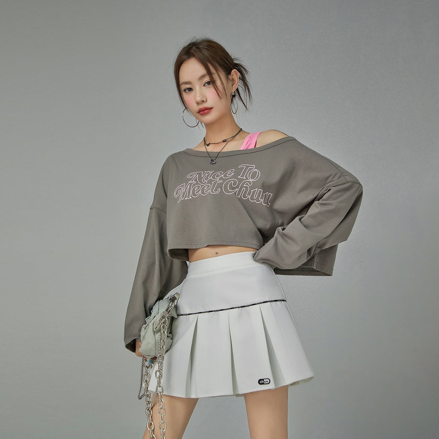 CHUU Nice To Meet Chuu Off Shoulder Top