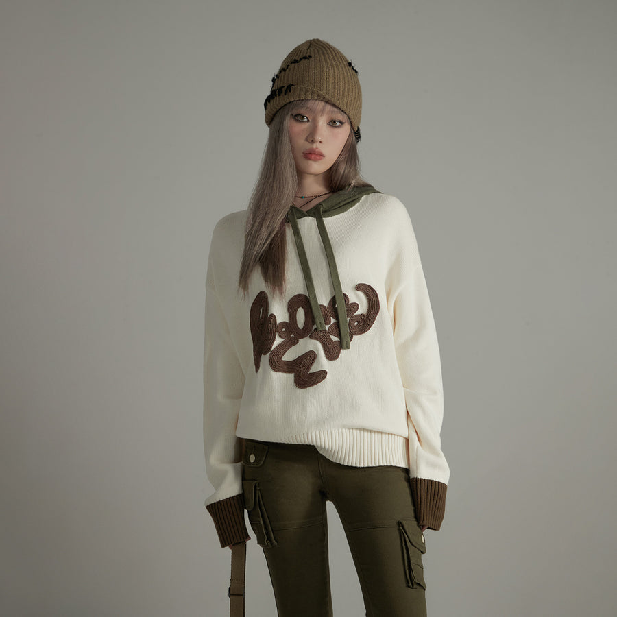 CHUU No One Else Loose Fit Hooded Knit Sweater