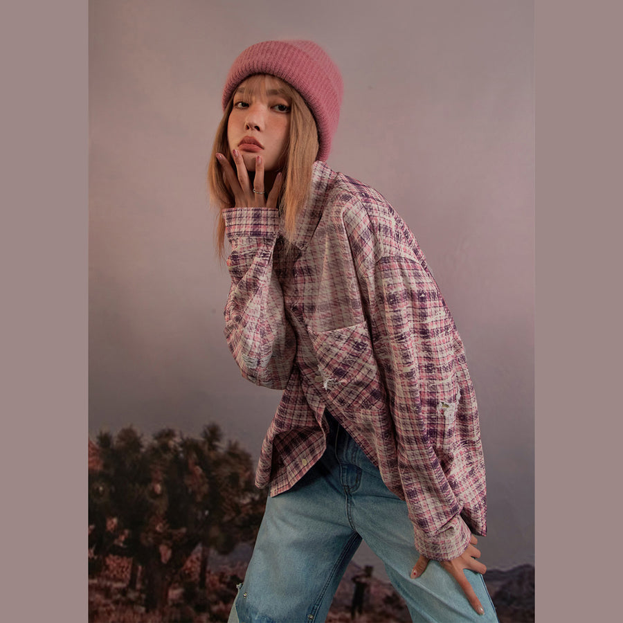 CHUU Loose Check Flannel Shirt