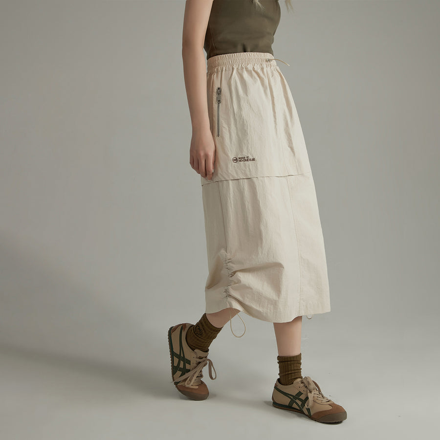 CHUU String Shirred Long Skirt