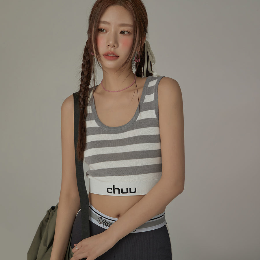 CHUU Striped Crop Top