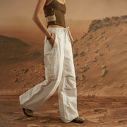 String Wide Cargo Pants