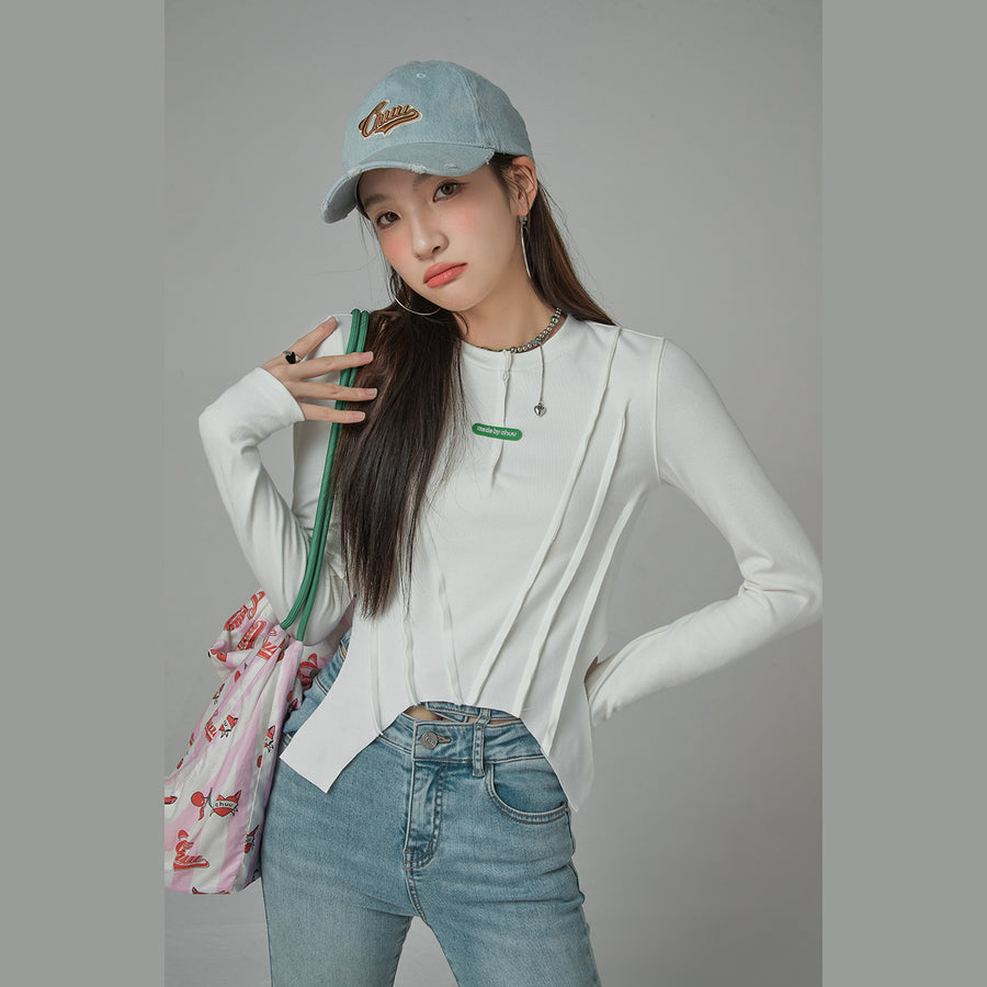 CHUU Unbalanced Long Sleeve T-Shirt